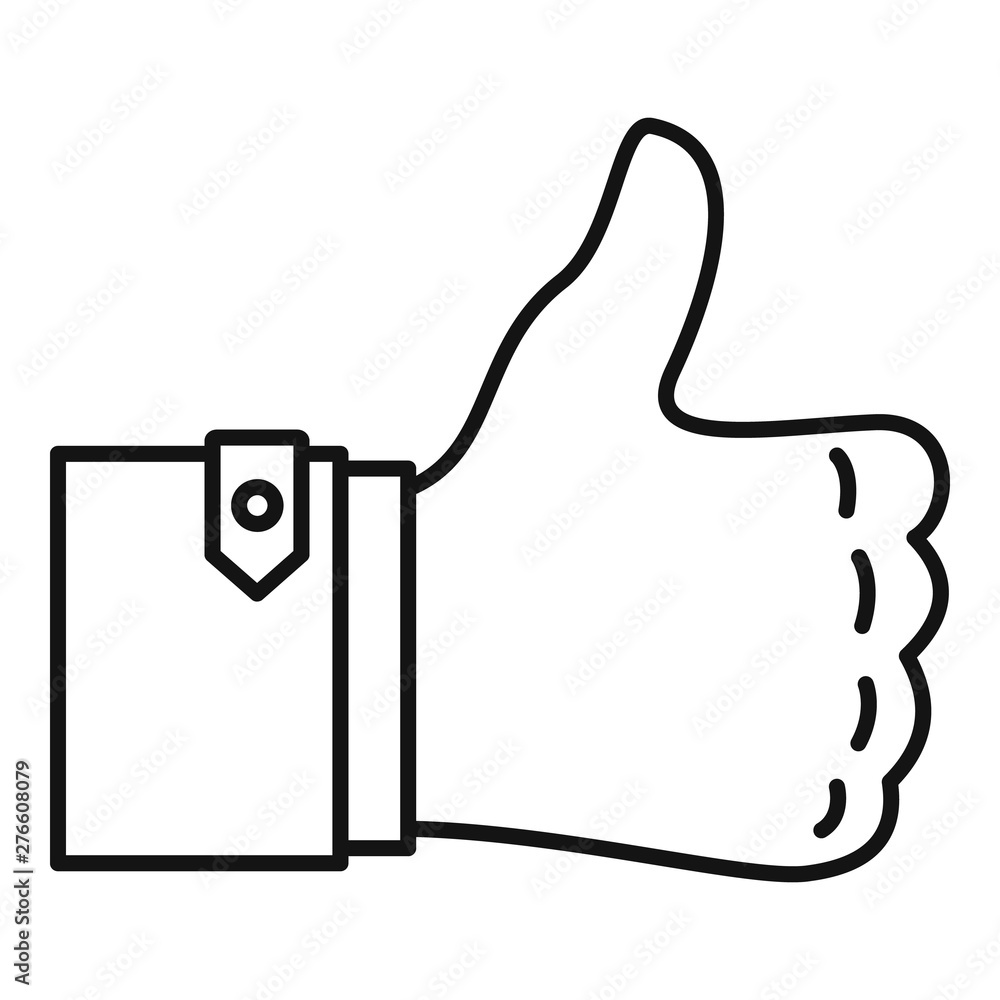 Thumb up icon. Outline thumb up vector icon for web design isolated on white background Thumb up icon. Outline thumb up vector icon for web design isolated on white background