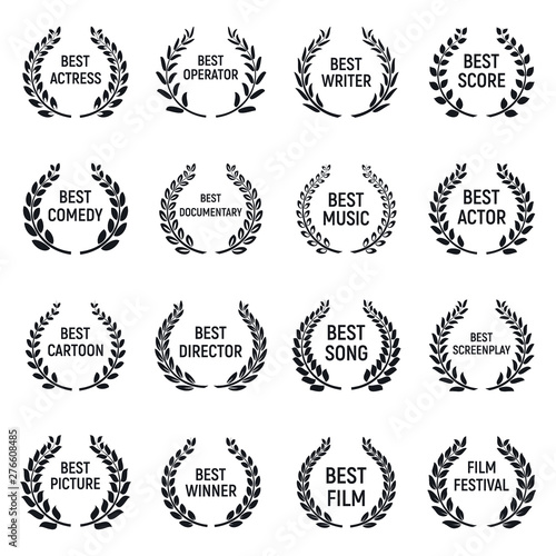 Film festival icons set. Simple set of film festival vector icons for web design on white background