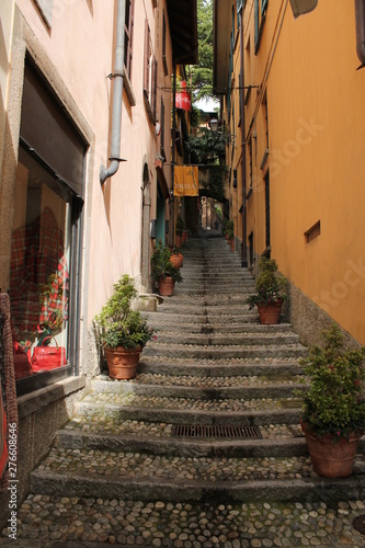 Narrow stepped side street in an old town © Candace