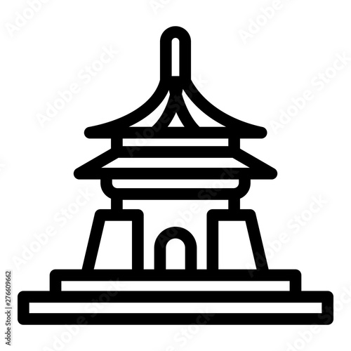 Vietnam temple icon. Outline vietnam temple vector icon for web design isolated on white background