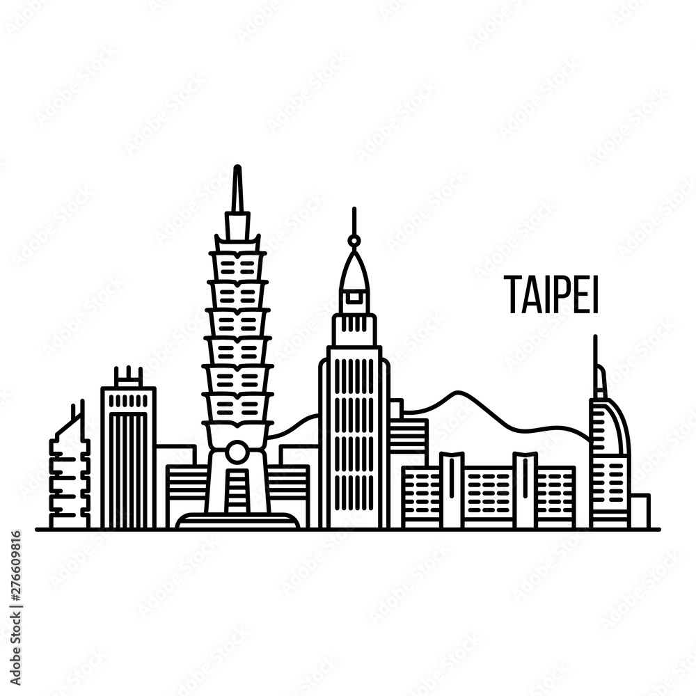 Naklejka premium Taipei metropolis concept background. Outline illustration of taipei metropolis vector concept background for web design