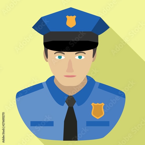 Policeman avatar icon. Flat illustration of policeman avatar vector icon for web design