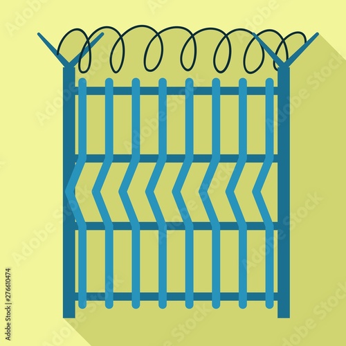 Security metal fence icon. Flat illustration of security metal fence vector icon for web design