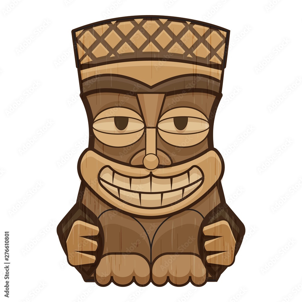 Face tiki idol icon. Cartoon of face tiki idol vector icon for web design isolated on white background Face tiki idol icon. Cartoon of face tiki idol vector icon for web design isolated on white background