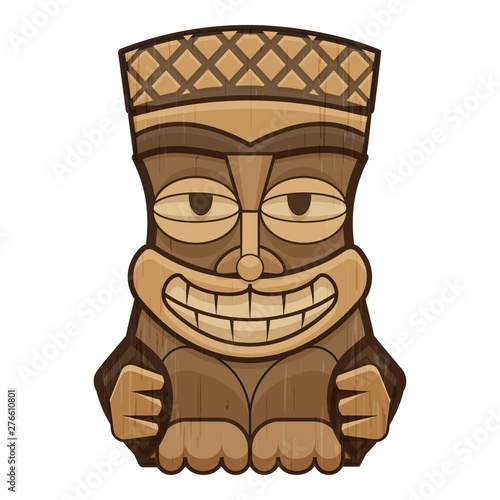 Face tiki idol icon. Cartoon of face tiki idol vector icon for web design isolated on white background