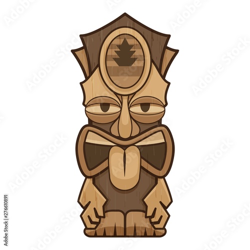 Tribal tiki idol icon. Cartoon of tribal tiki idol vector icon for web design isolated on white background