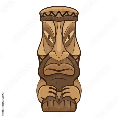 African tiki idol icon. Cartoon of african tiki idol vector icon for web design isolated on white background
