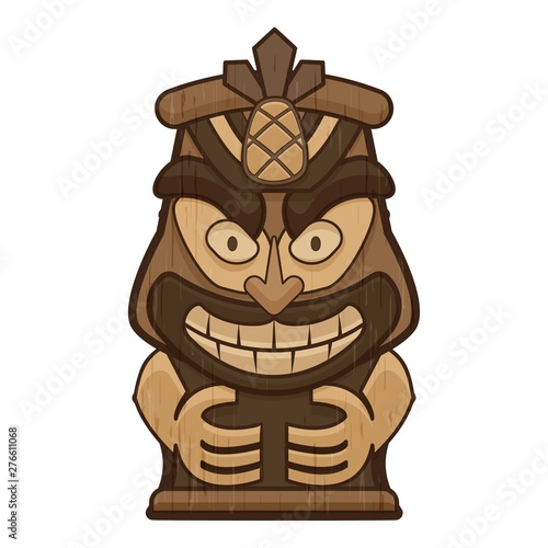 Totem tiki idol icon. Cartoon of totem tiki idol vector icon for web design isolated on white background