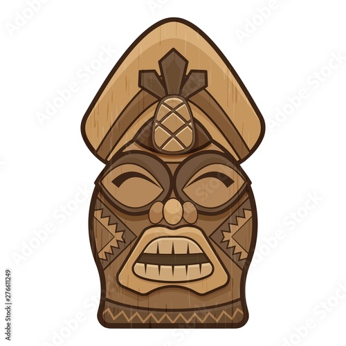 Tiki idol statue icon. Cartoon of tiki idol statue vector icon for web design isolated on white background