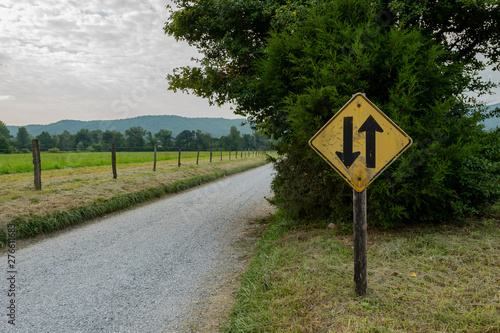 Two Way Travel Sign In Cades Cove