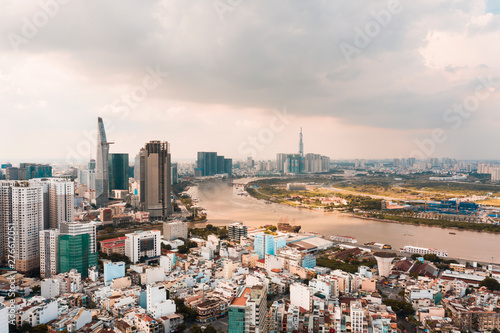 Aerial view of the skyline of Ho Chi Minh City, Vietnam