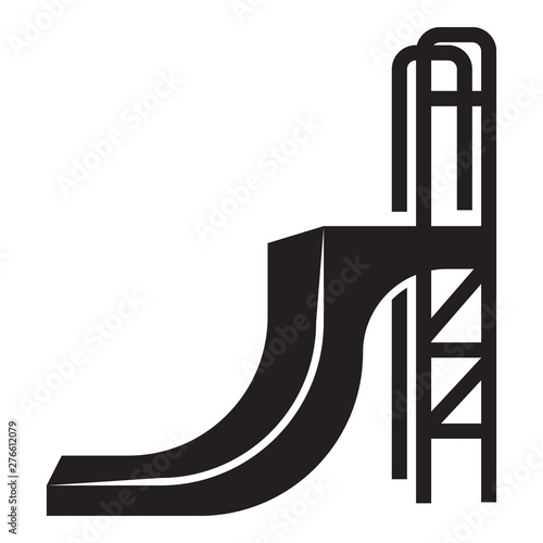 Skate park slide icon. Simple illustration of skate park slide vector icon for web design isolated on white background
