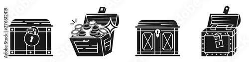 Dower chest icons set. Simple set of dower chest vector icons for web design on white background