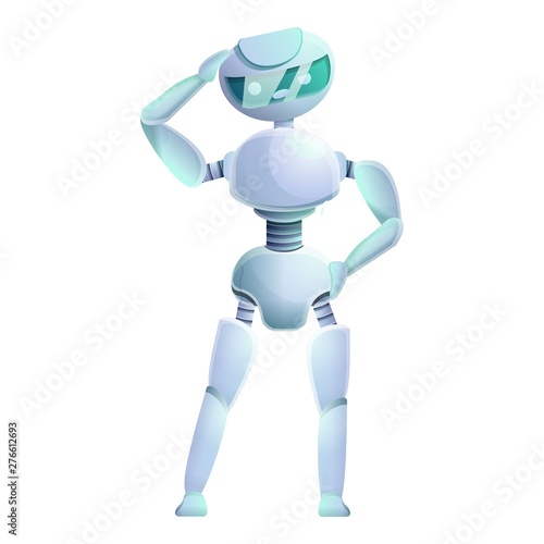 Thinking humanoid icon. Cartoon of thinking humanoid vector icon for web design isolated on white background