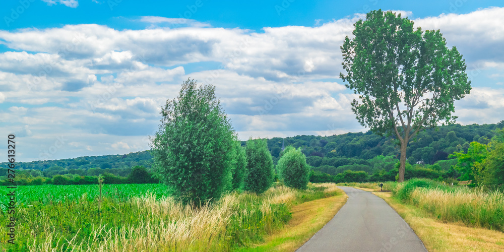 Fototapeta premium Panoramic view of Dutch Country Road