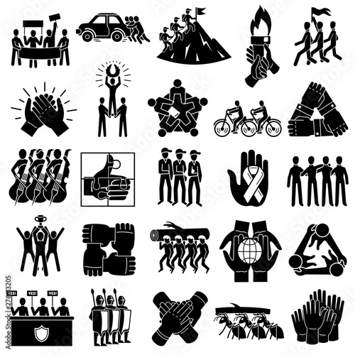 Cohesion icons set. Simple set of cohesion vector icons for web design on white background