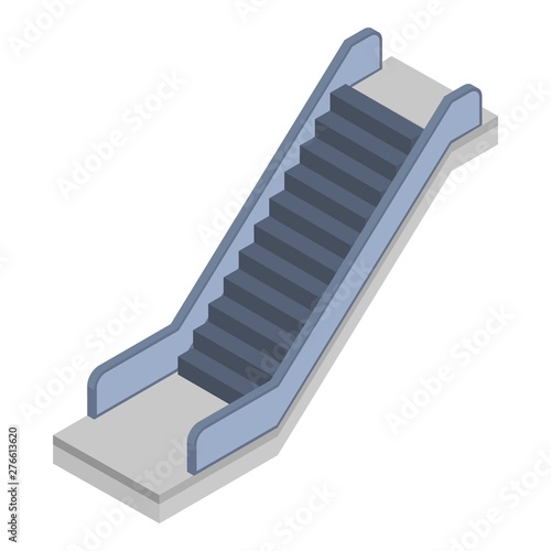 Railway escalator icon. Isometric of railway escalator vector icon for web design isolated on white background