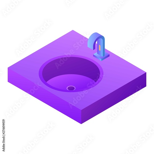 Bathroom basin icon. Isometric of bathroom basin vector icon for web design isolated on white background