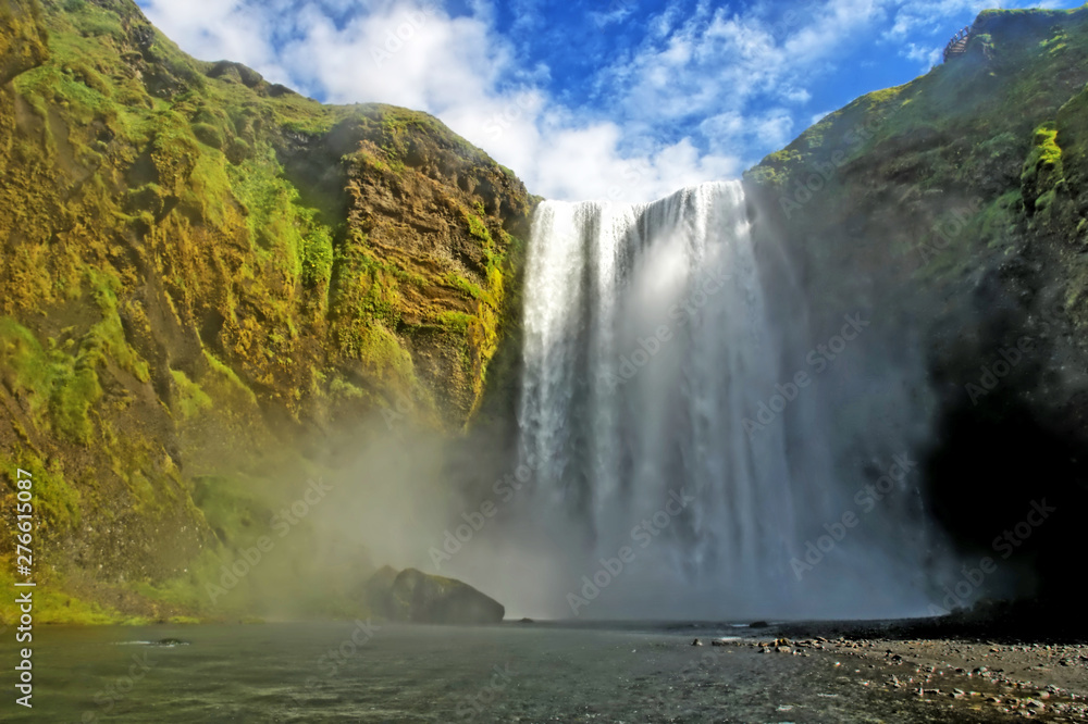 Skogafoss waterfall on Island Skogafoss waterfall on Island