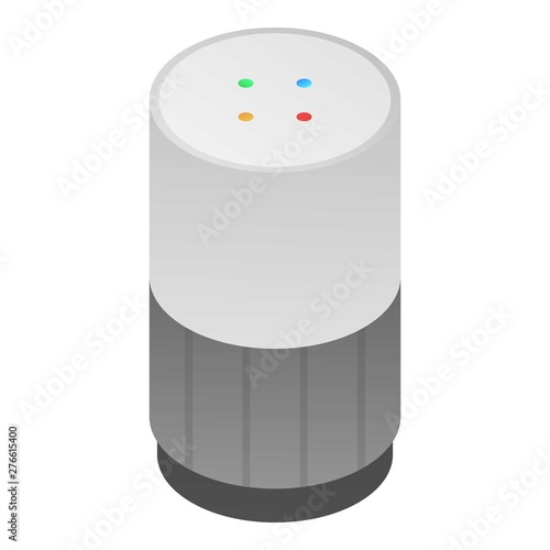 Smart speaker icon. Isometric of smart speaker vector icon for web design isolated on white background