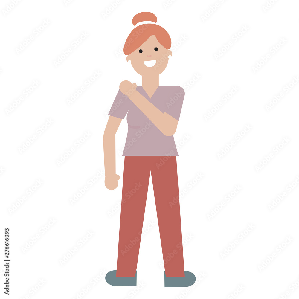 happy young woman avatar character happy young woman avatar character