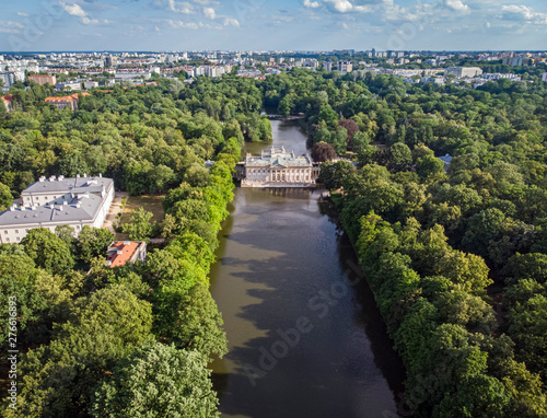 Obraz na płótnie Warszawa - Pałac na wodzie w Łazienkach Królewskich w salonie