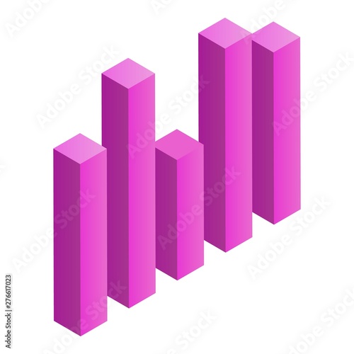 Column chart icon. Isometric of column chart vector icon for web design isolated on white background