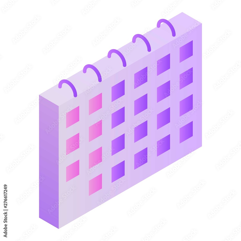 Calendar icon. Isometric of calendar vector icon for web design isolated on white background Calendar icon. Isometric of calendar vector icon for web design isolated on white background