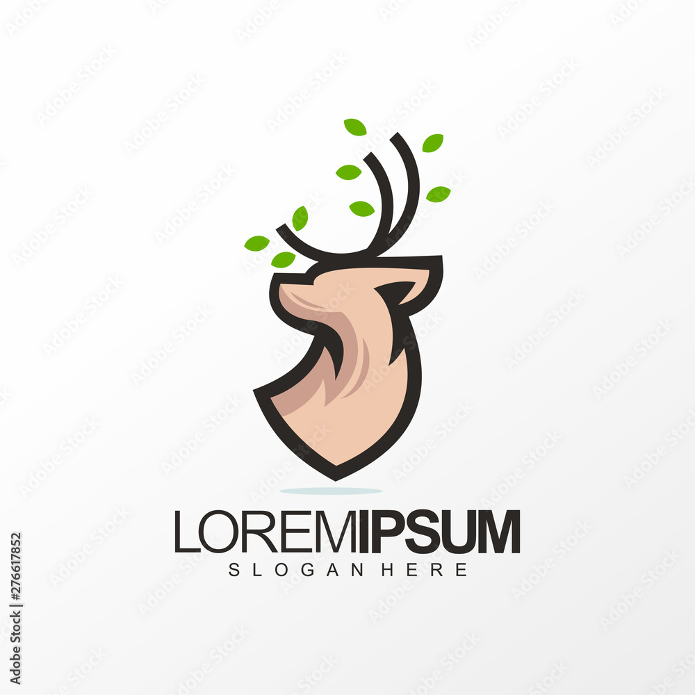 Obraz premium deer logo design vector illustration