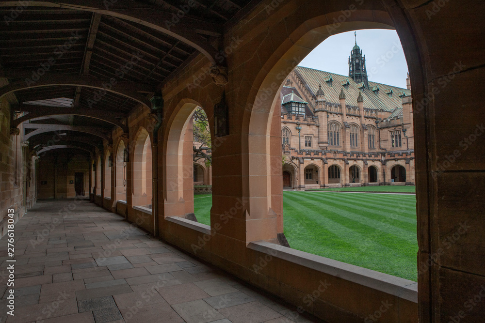 University Sydney Australia. Courtyard and arches..