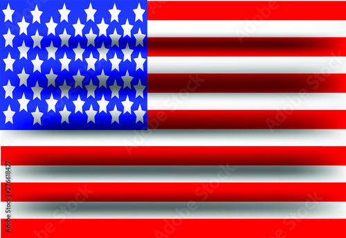 Vector of realistic USA flag ilustration template. Beauty and elegant with simple design. Eps 10.