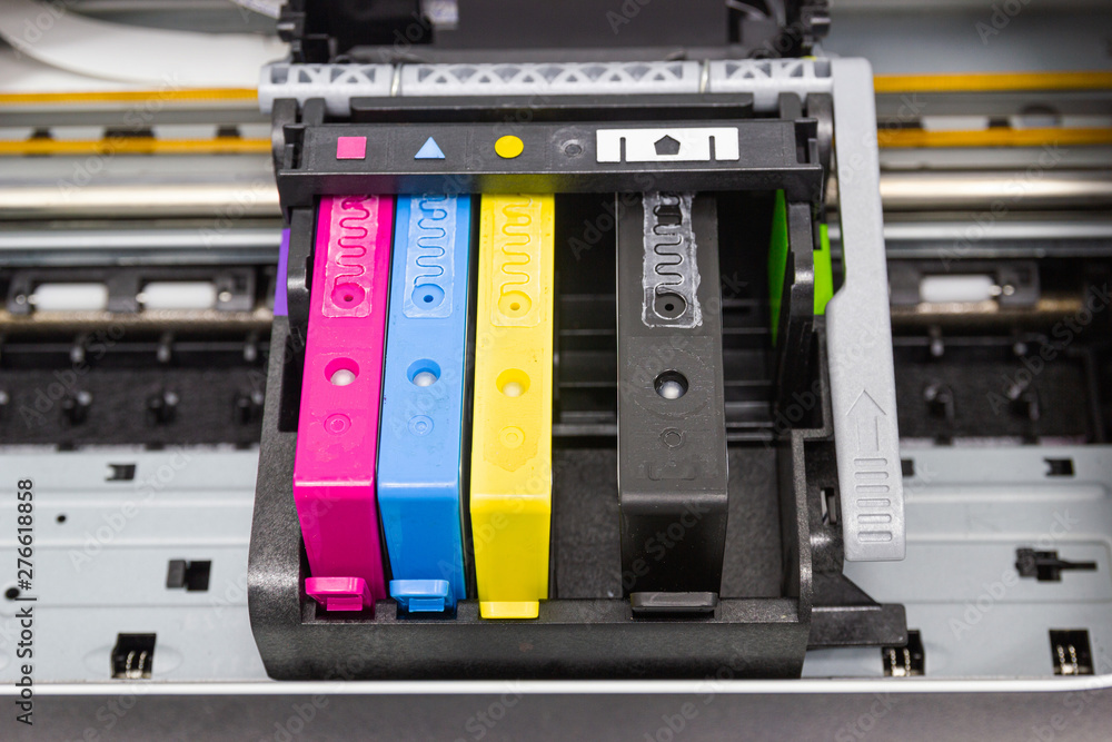 An ink cartridge or inkjet cartridge is a component of an inkjet printer that contains the ink four color An ink cartridge or inkjet cartridge is a component of an inkjet printer that contains the ink four color
