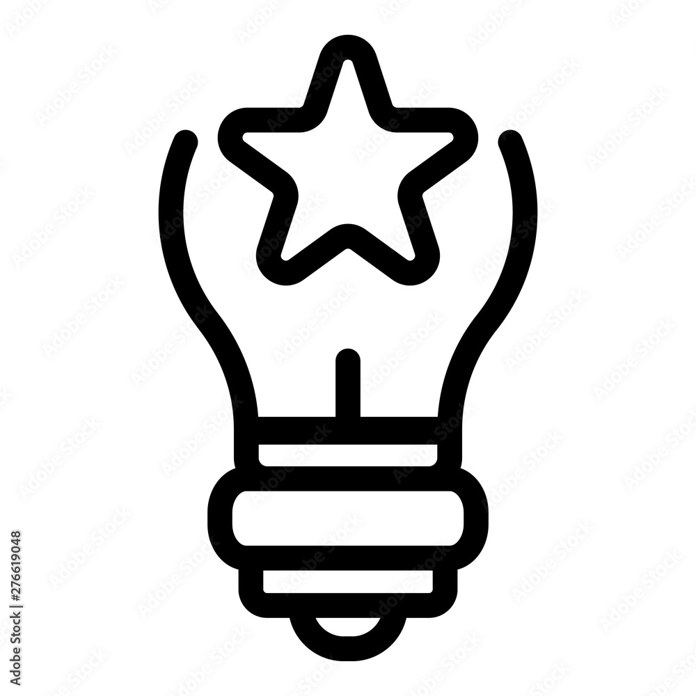 Star bulb icon. Outline star bulb vector icon for web design isolated on white background Star bulb icon. Outline star bulb vector icon for web design isolated on white background