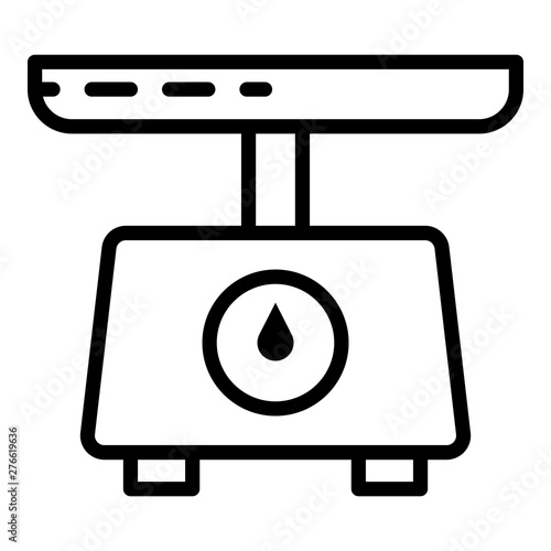 Weigh scales icon. Outline weigh scales vector icon for web design isolated on white background
