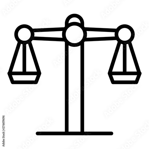 Judge balance icon. Outline judge balance vector icon for web design isolated on white background