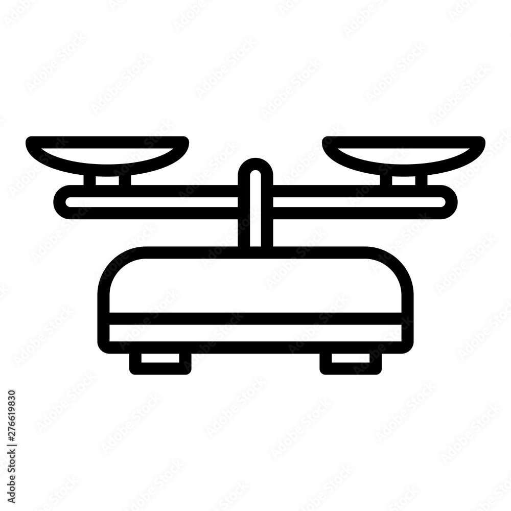 Balance scales icon. Outline balance scales vector icon for web design isolated on white background Balance scales icon. Outline balance scales vector icon for web design isolated on white background