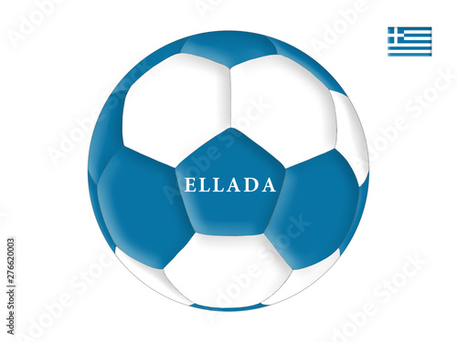 Soccer ball in colors of the flag of Greece  Ellada 