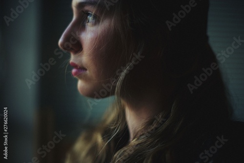 Profile portrait of young woman 