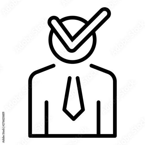 Check man lecture icon. Outline check man lecture vector icon for web design isolated on white background