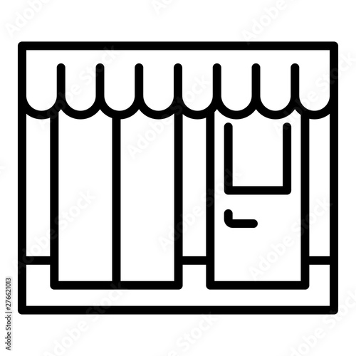 Window street shop icon. Outline window street shop vector icon for web design isolated on white background