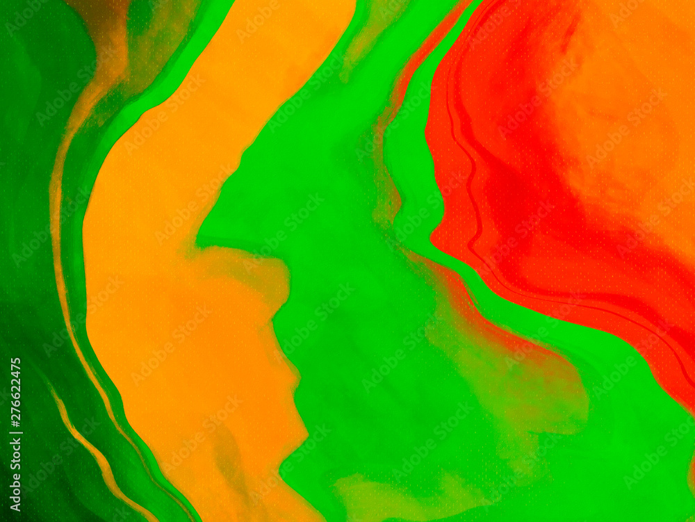 Vivid Green Orange Red Paint Canvas Texture Background
