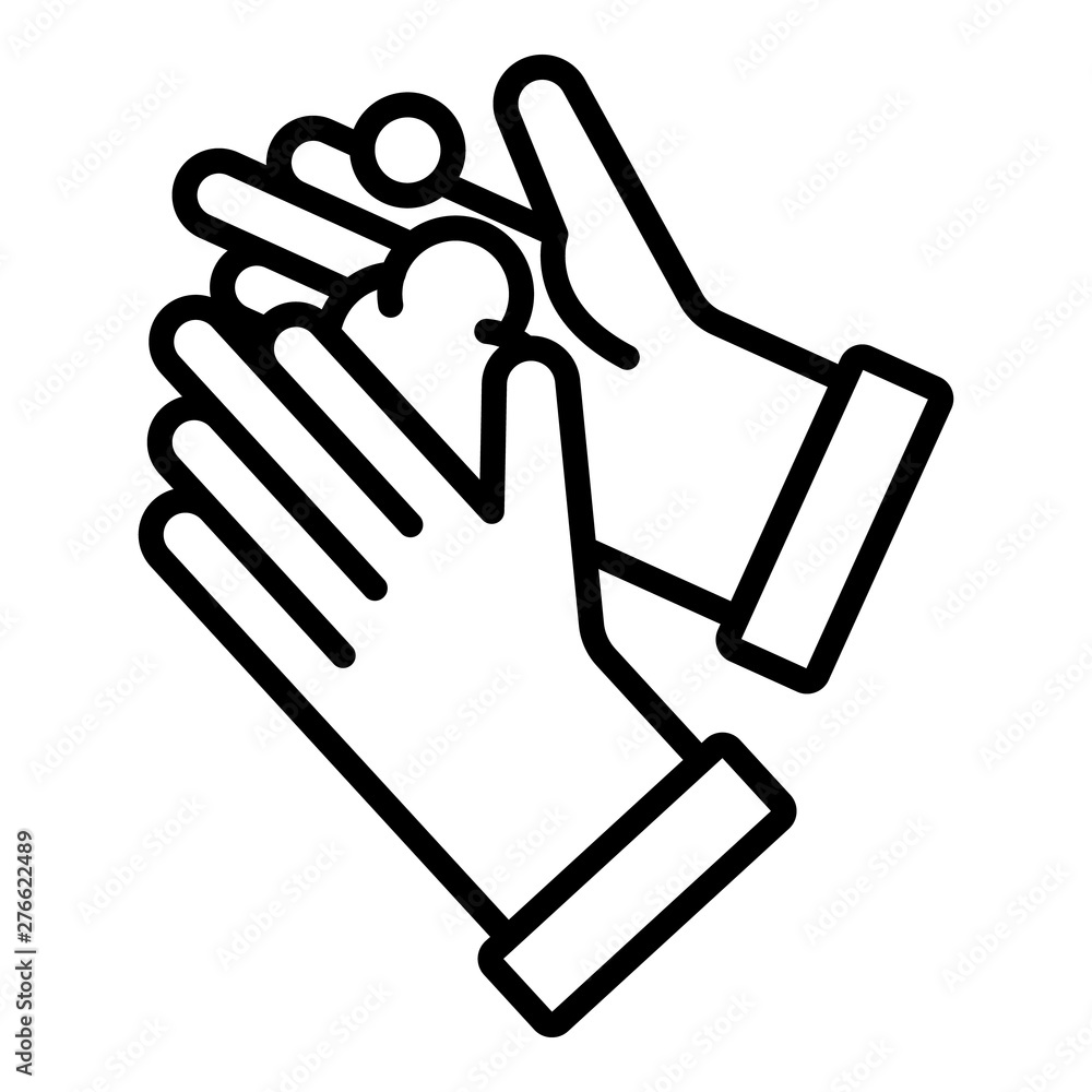Hands wash icon. Outline hands wash vector icon for web design isolated on white background Hands wash icon. Outline hands wash vector icon for web design isolated on white background