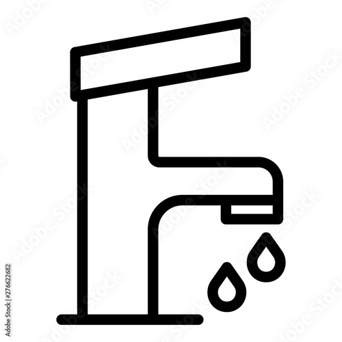 Water tap icon. Outline water tap vector icon for web design isolated on white background