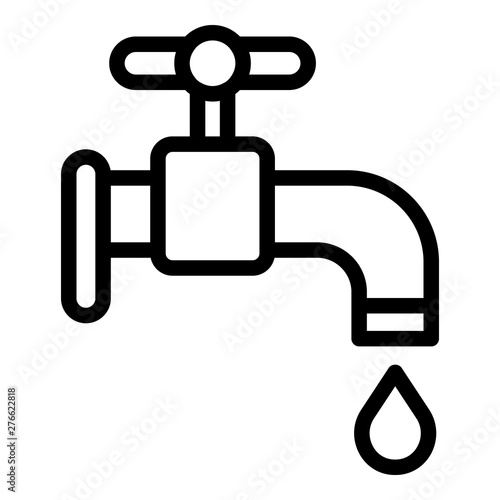 Water tap drop icon. Outline water tap drop vector icon for web design isolated on white background