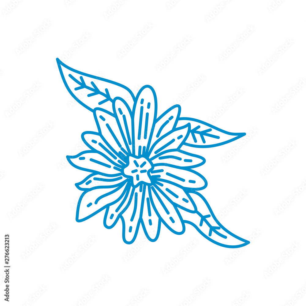 Flower Leaf Illustration Design Template Vector Linear Flower Leaf Illustration Design Template Vector Linear