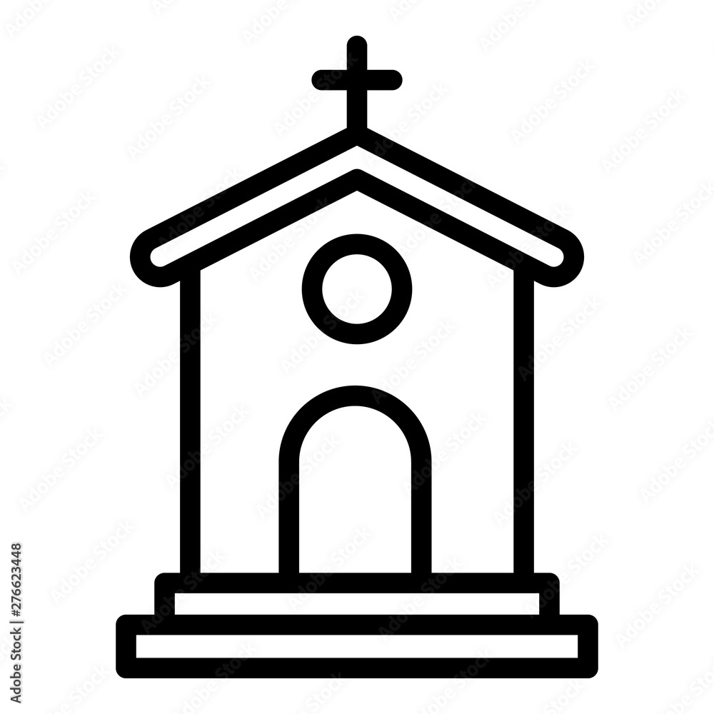 Small church icon. Outline small church vector icon for web design isolated on white background Small church icon. Outline small church vector icon for web design isolated on white background