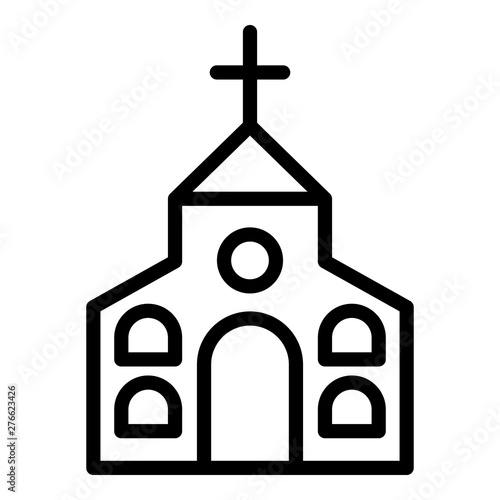 Religion church icon. Outline religion church vector icon for web design isolated on white background