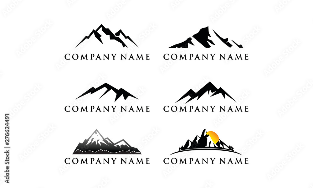 Mountain set template logo