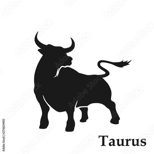 Taurus zodiac sign symbol. astrological icon in black and white style