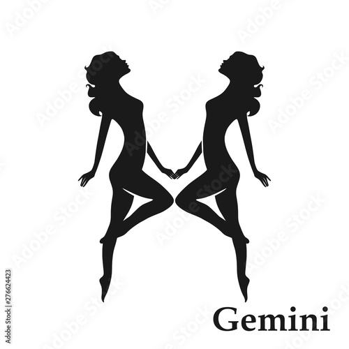 Gemini zodiac sign horoscope symbol. isolated astrological icon in simple style